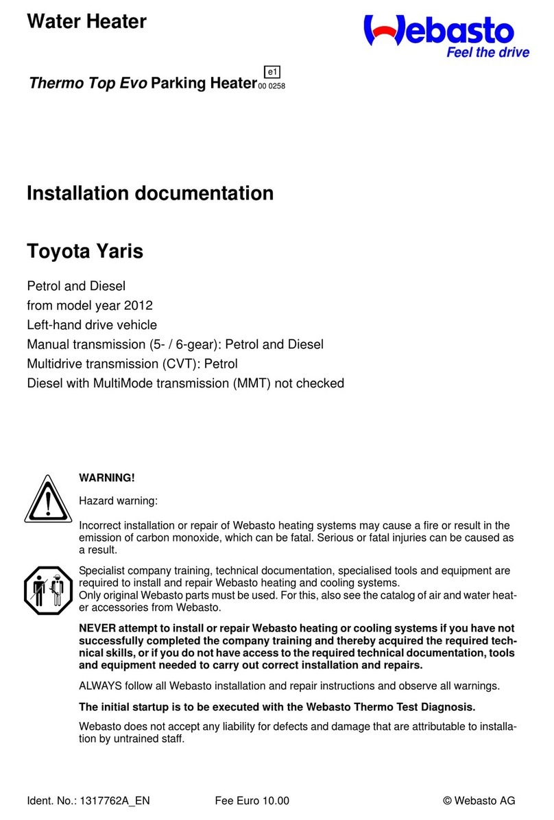 Webasto thermo top evo Installation documentation