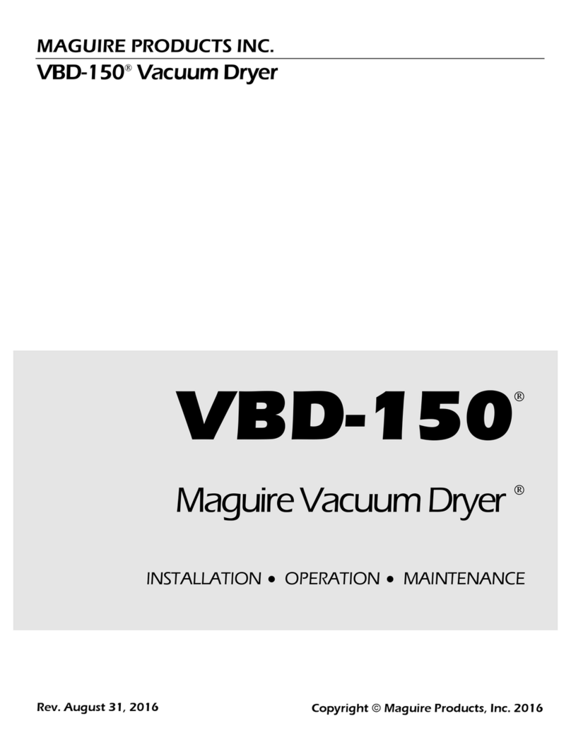 Maguire Products Vacuum Batch Dryer VBD-150 Installation operation & maintenance