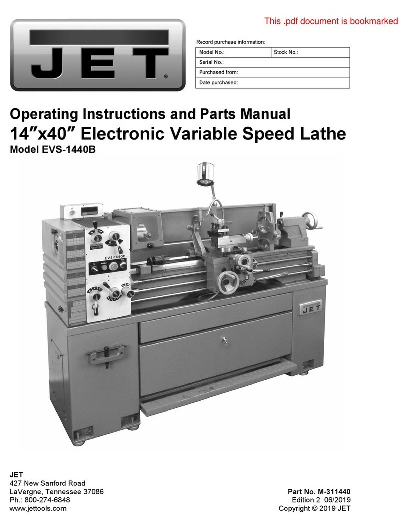 Jet EVS-1440B Operating instructions and parts manual