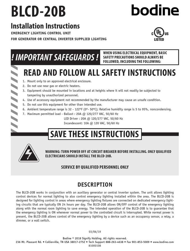 Bodine BLCD-20B installation instructions