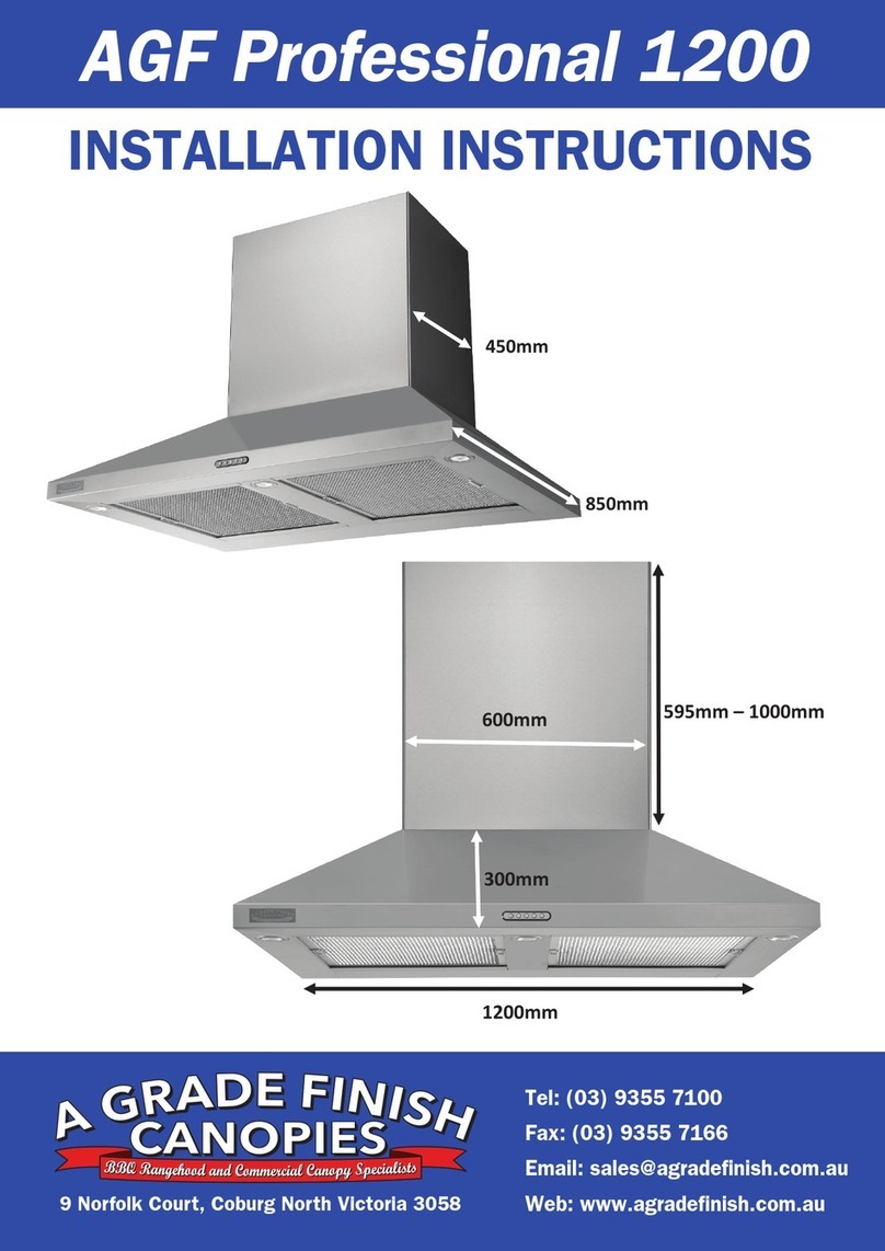 A Grade Finish Canopies AGF Professional 1200 installation instructions
