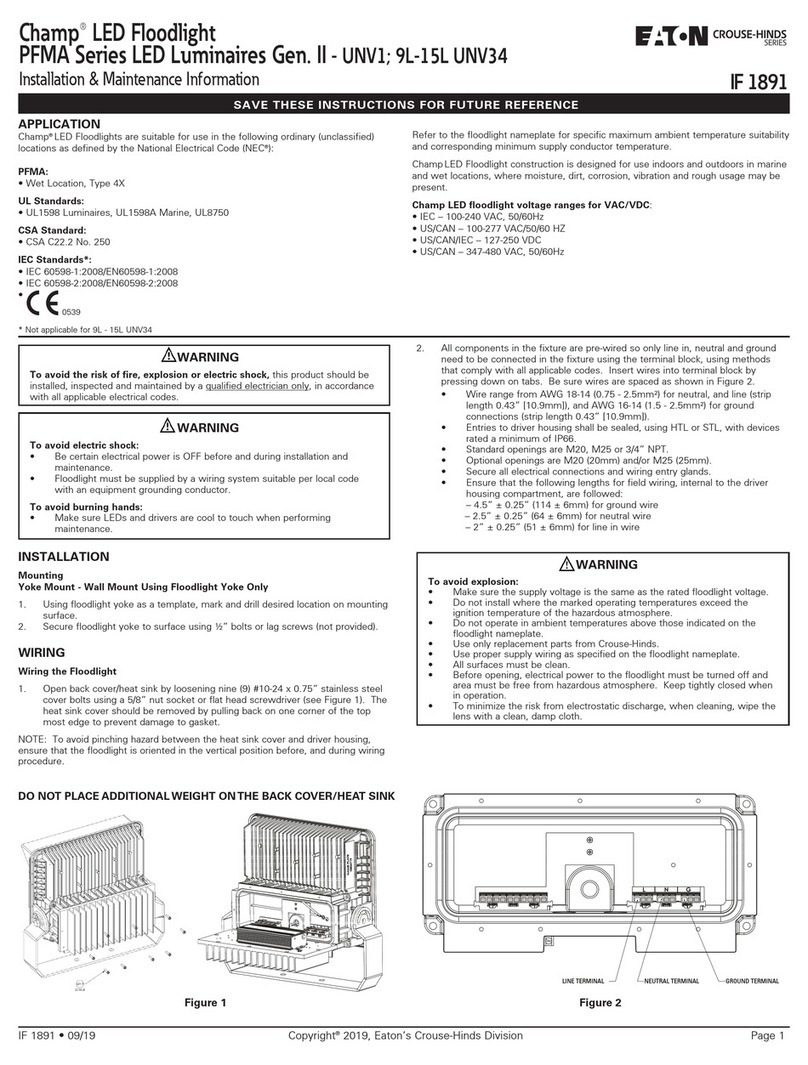 Eaton Crouse-hinds series Installation & maintenance information