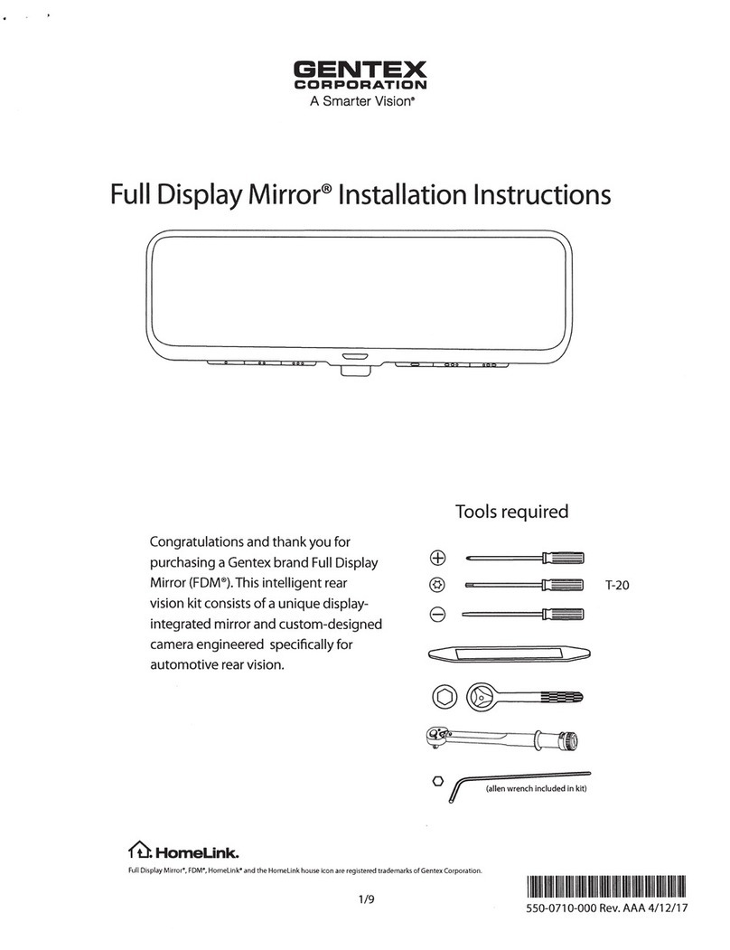 Gentex Full Display Mirror installation instructions