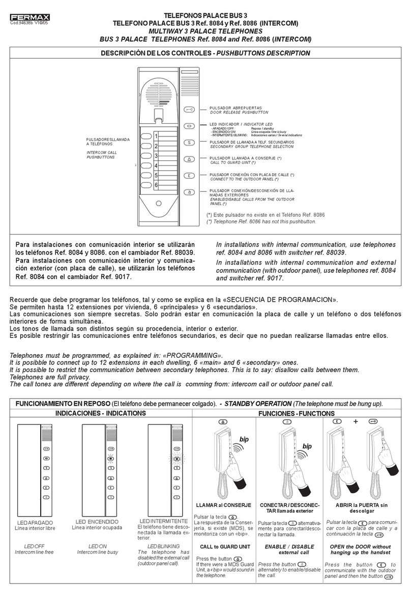Fermax BUS 3 PALACE User manual