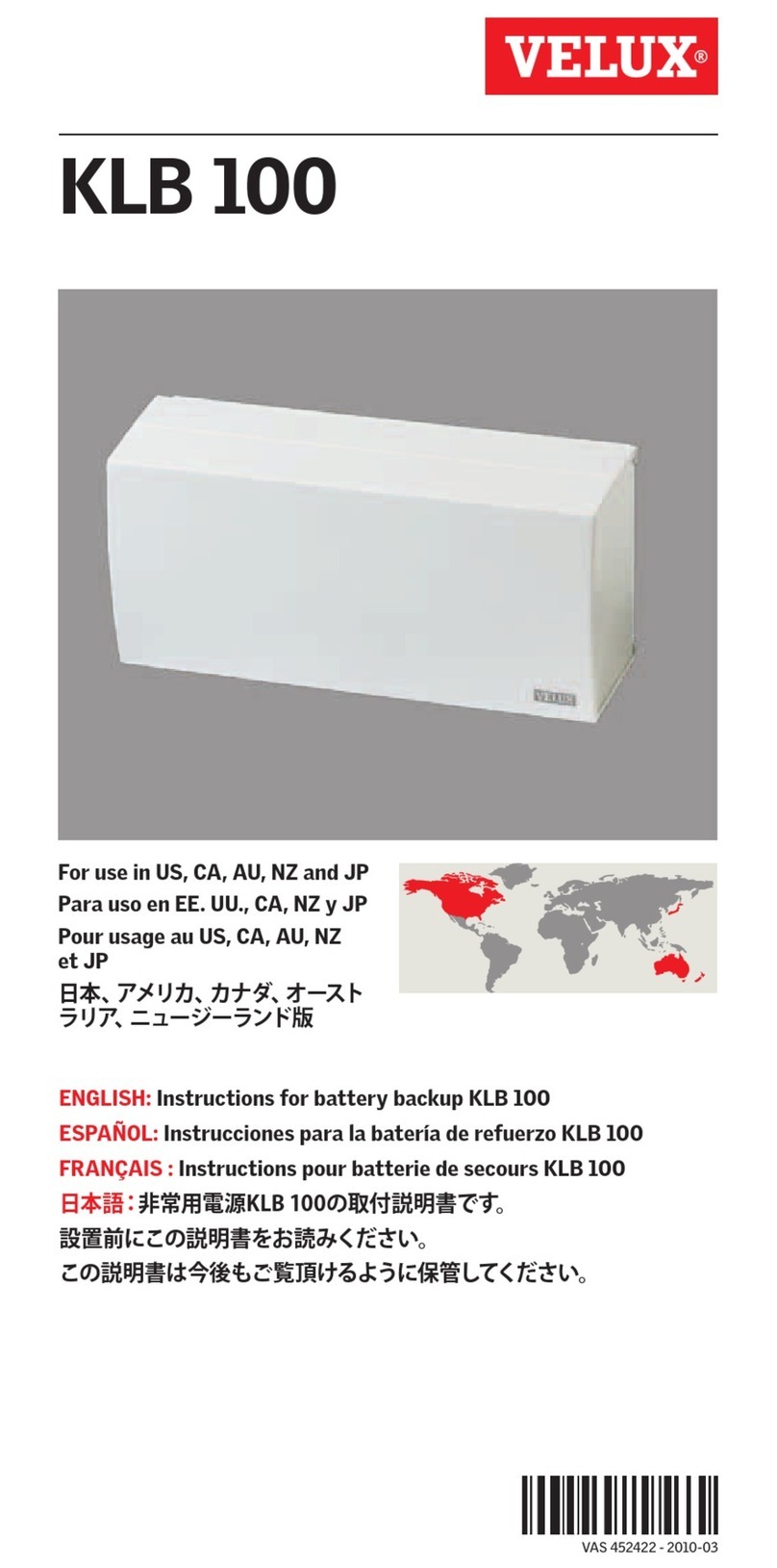 Velux KLB 100 instructions