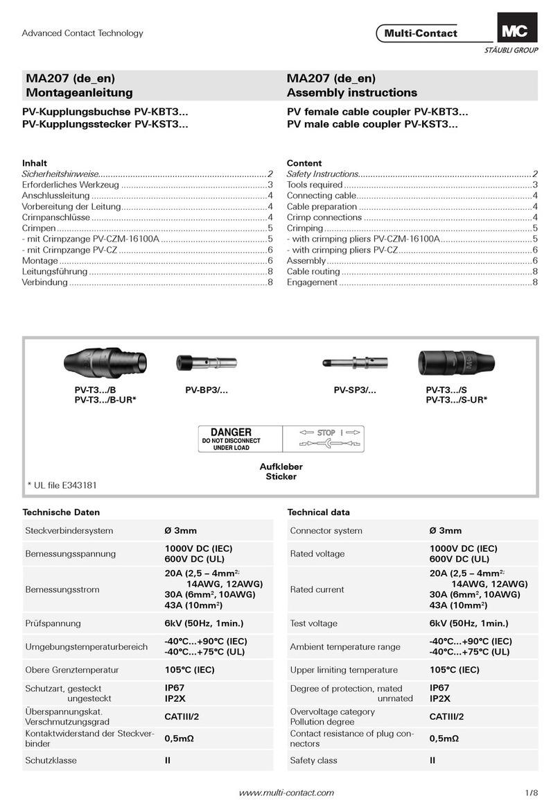 Multi-Contact PV-KBT3 Series Assembly instructions