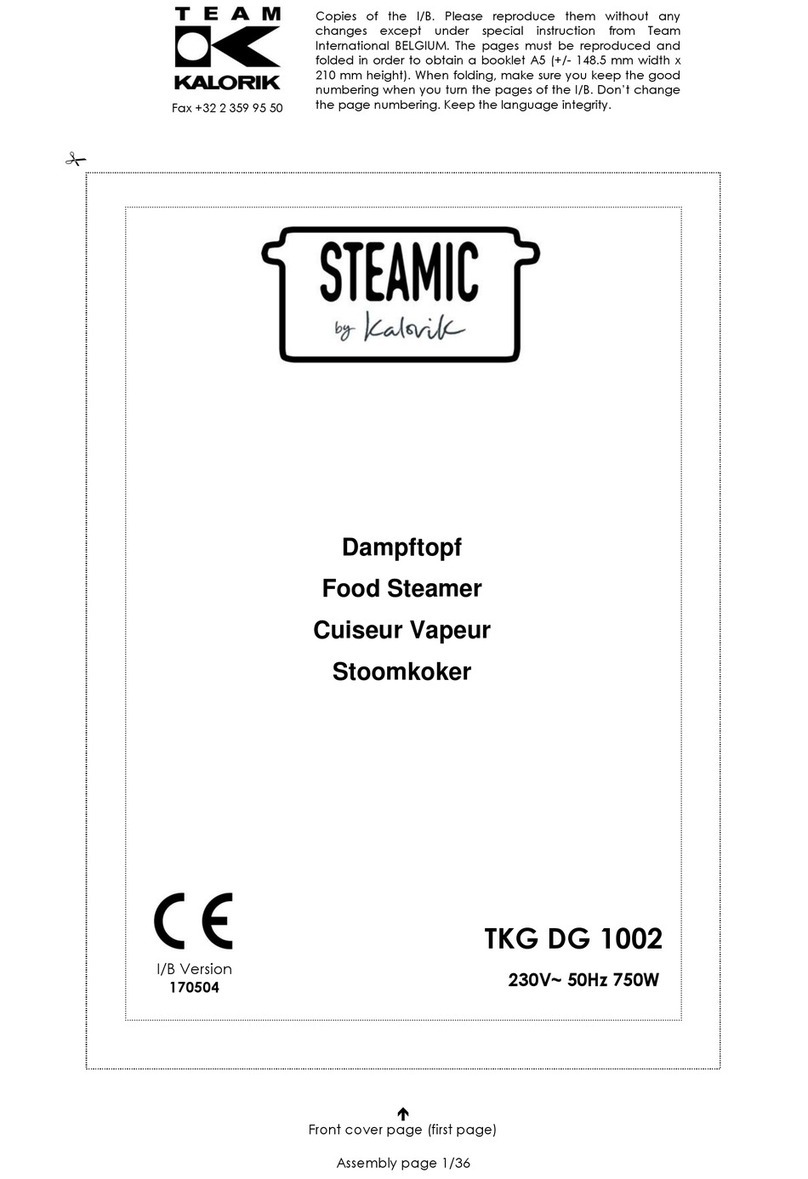 Team Kalorik STEAMIC TKG DG 1002 manual