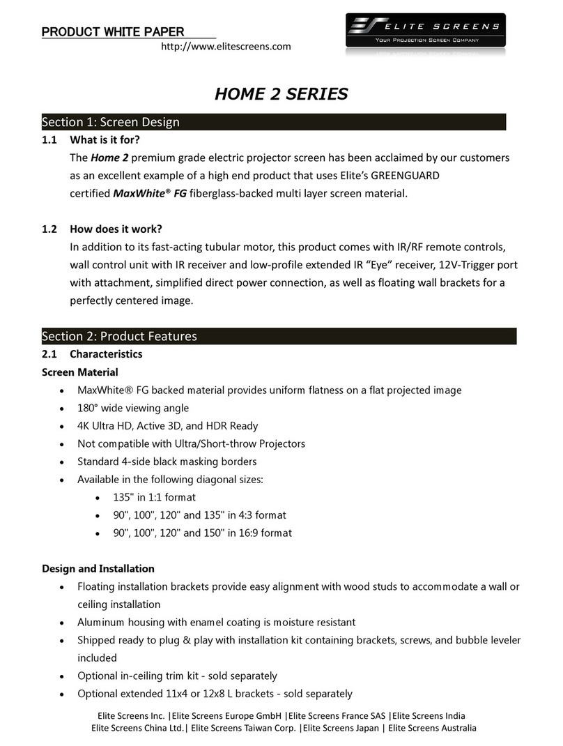 Elite Screens Elite Home 2 Series User manual