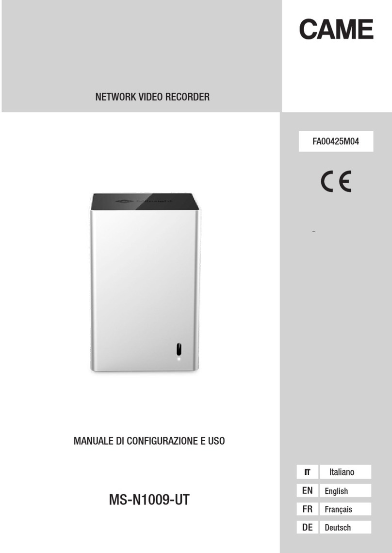 CAME MS-N1009-UT Setup and user's manual