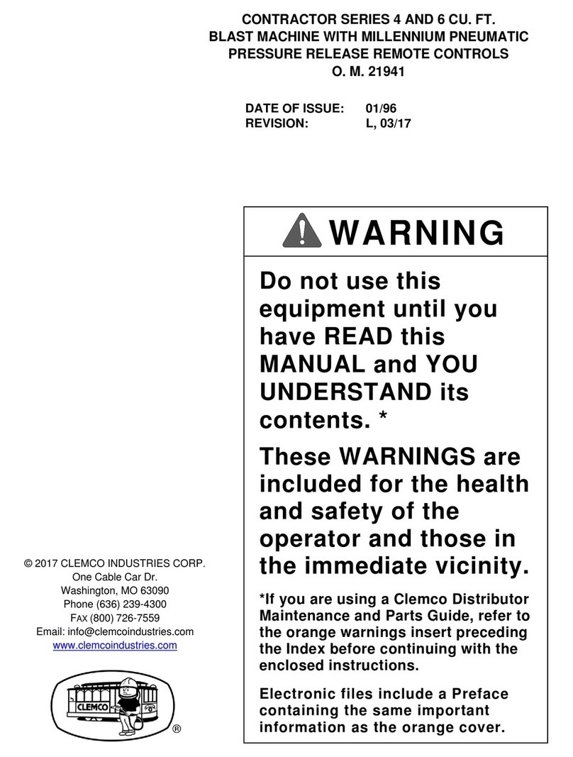 Clemco Contractor Series Operational instructions