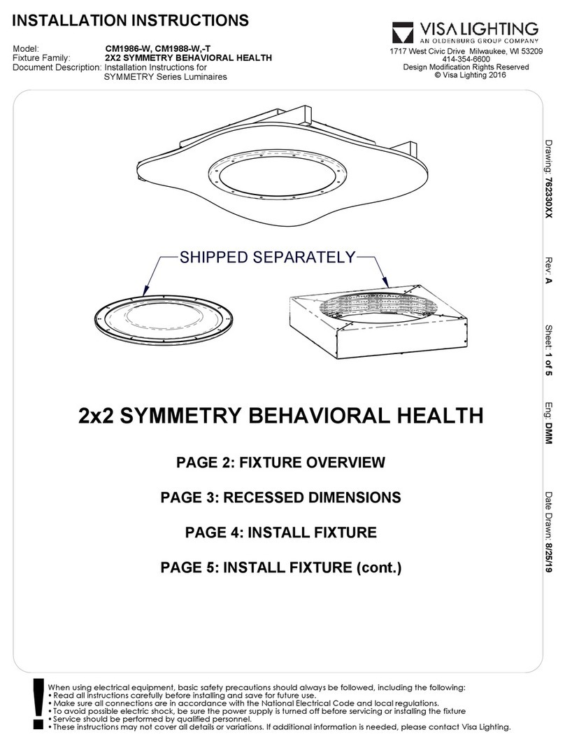 Visa Lighting SYMMETRY Series User manual