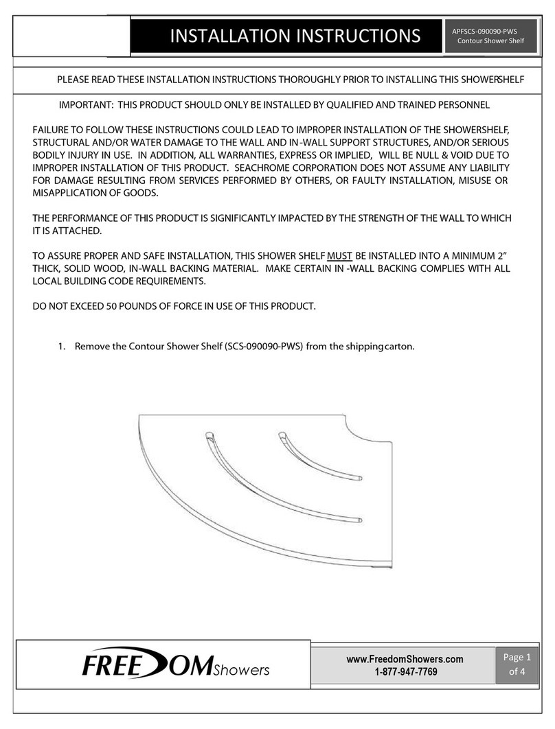 Freedom Showers SCS-090090-PWS installation instructions