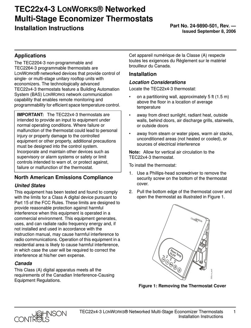 Johnson Controls TEC22 4-3 Series User manual Johnson Controls TEC22 4-3 Series User manual