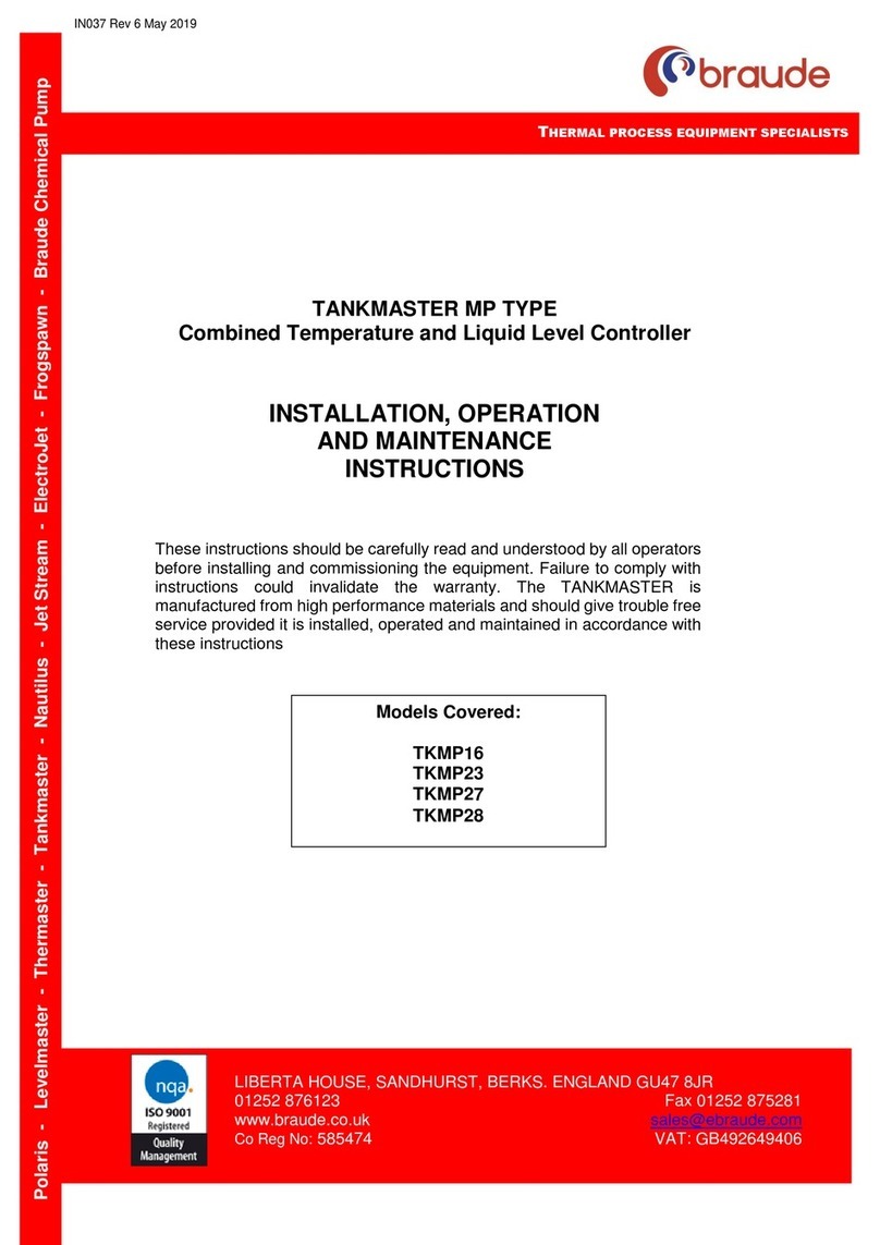 braude TANKMASTER MP Installation, operation and maintenance instructions