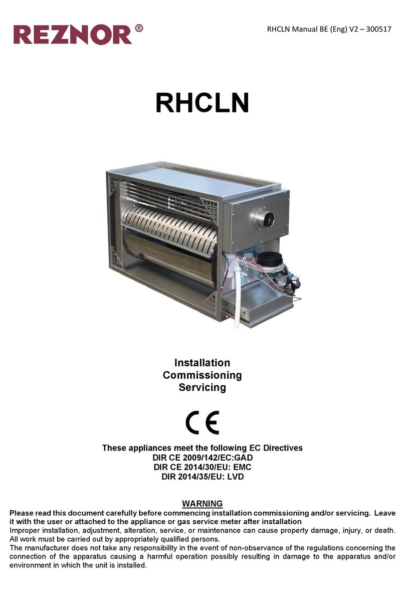 Reznor RHCLN Installation, commissioning, servicing