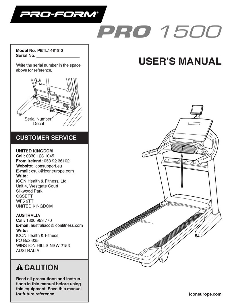 Pro-Form PRO 1500 user manual