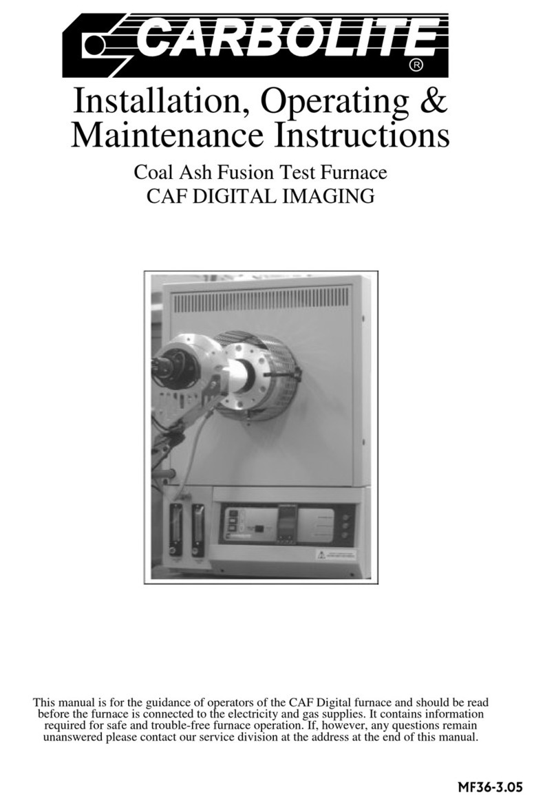 Carbolite CAF DIGITAL IMAGING Installation, operating,  & maintenance instructions