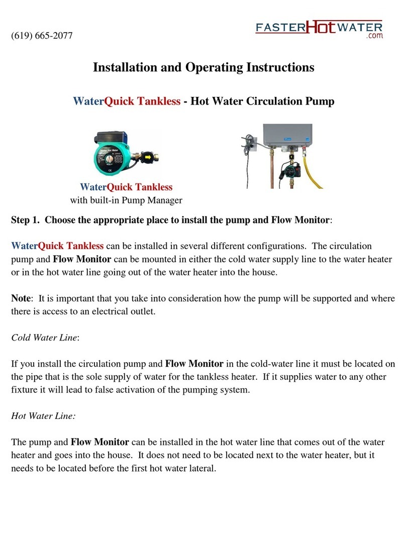 Faster Hot Water WaterQuick Tankless Installation and operating instructions