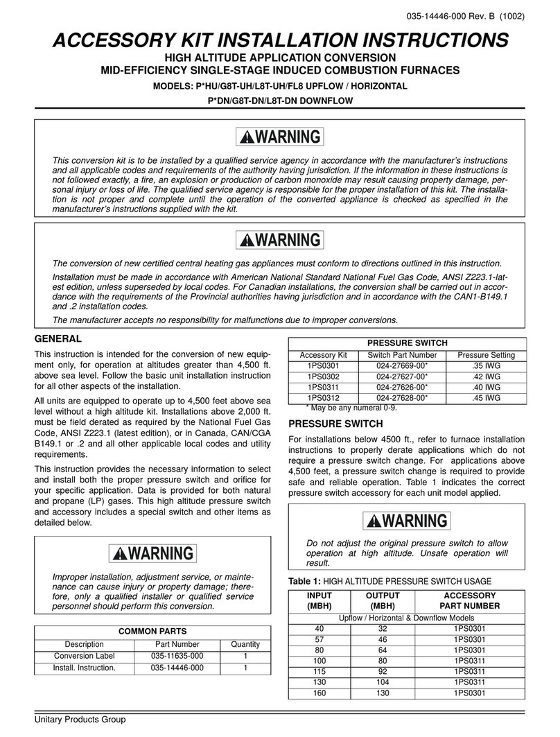Unitary products group P HU Series User manual