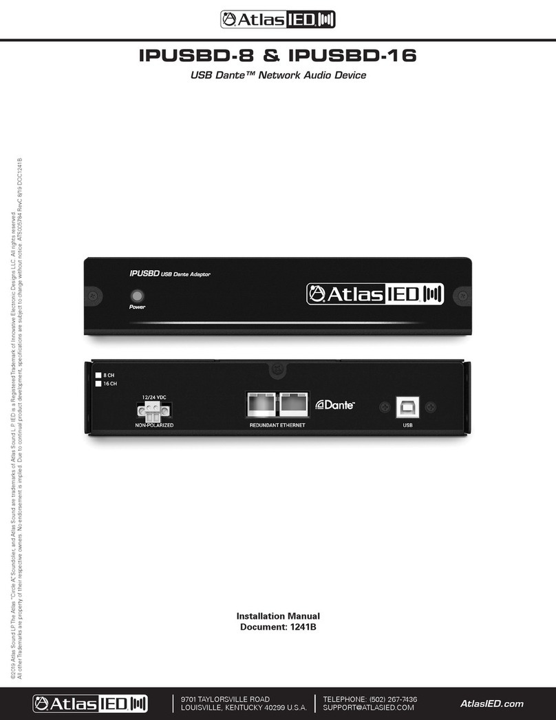 Atlas IED Dante IPUSBD-8 User manual