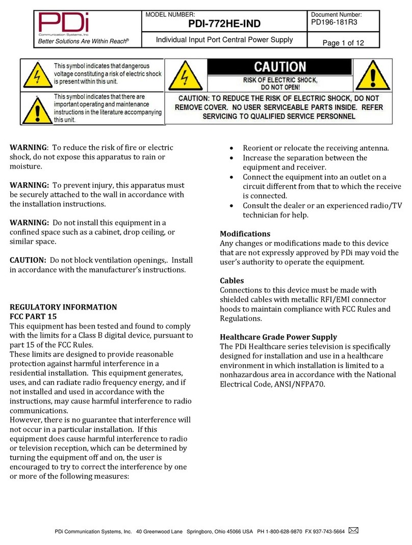 PDi PDI-772HE-IND instructions
