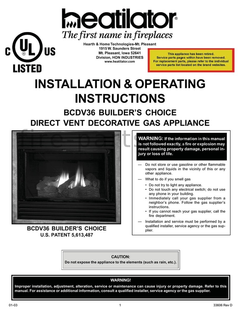 Heatilator Builder's Choice Series Installation & operating instructions Heatilator Builder's Choice Series Installation & operating instructions