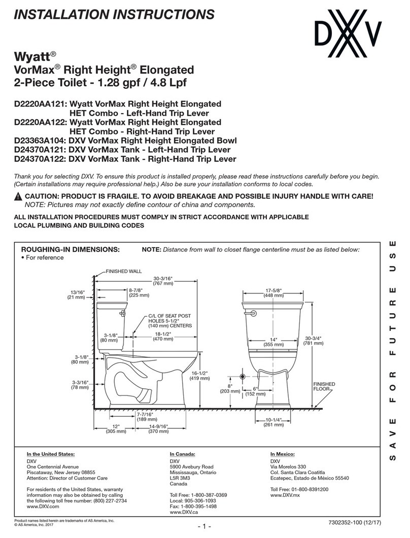 DXV Wyatt VorMax Right Height Elongated... installation instructions