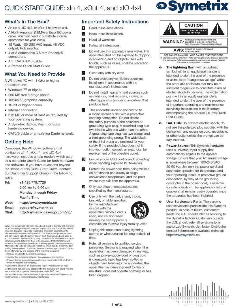 Symetrix xIn 4 User manual