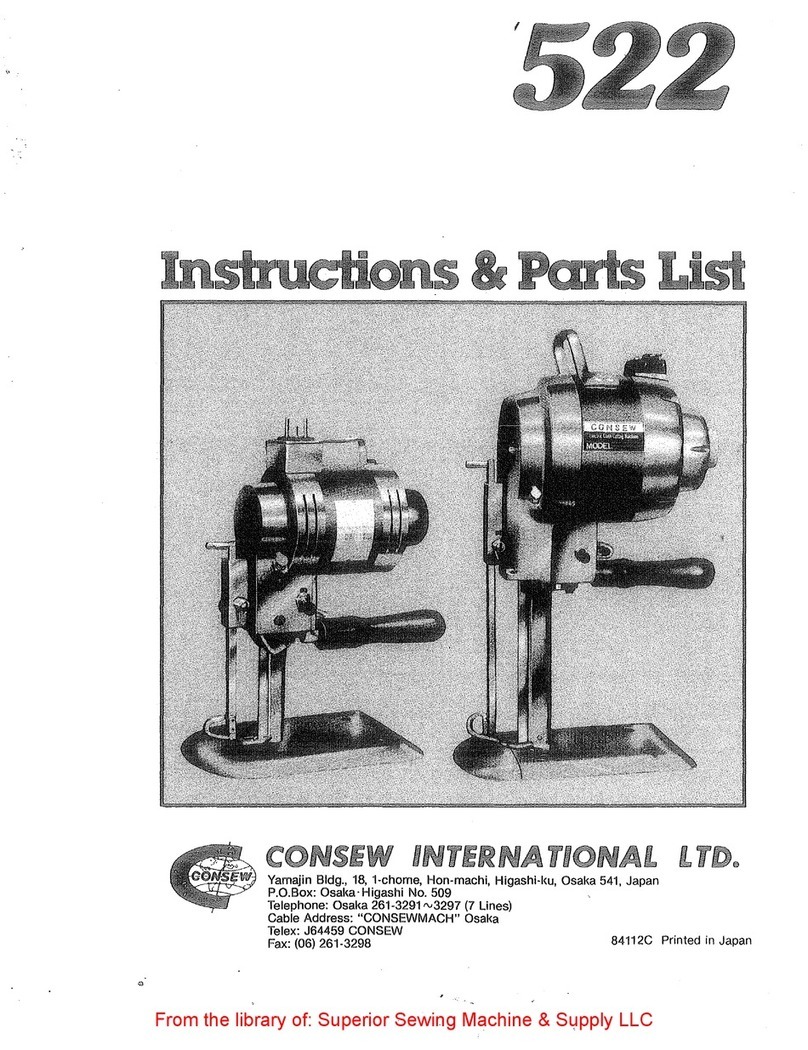 Consew 522 Instructions-parts list
