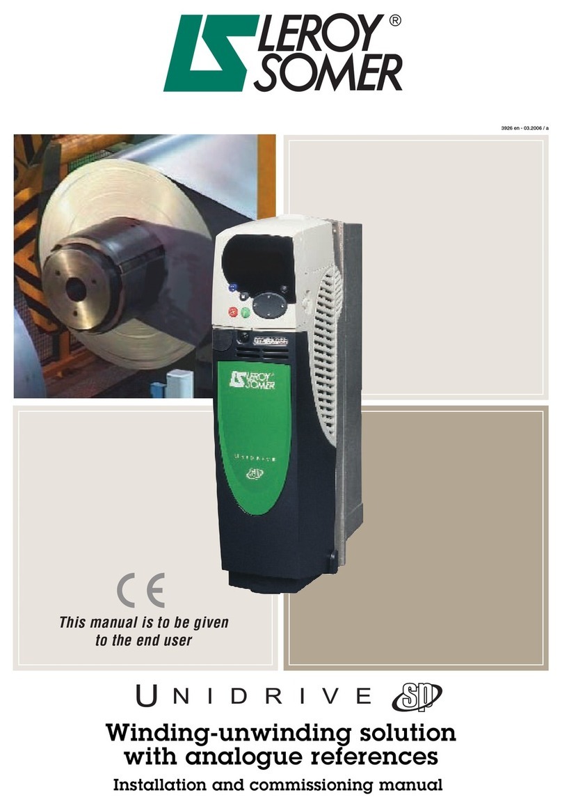 Leroy-Somer unidrive sp Installation and commissioning manual Leroy-Somer unidrive sp Installation and commissioning manual