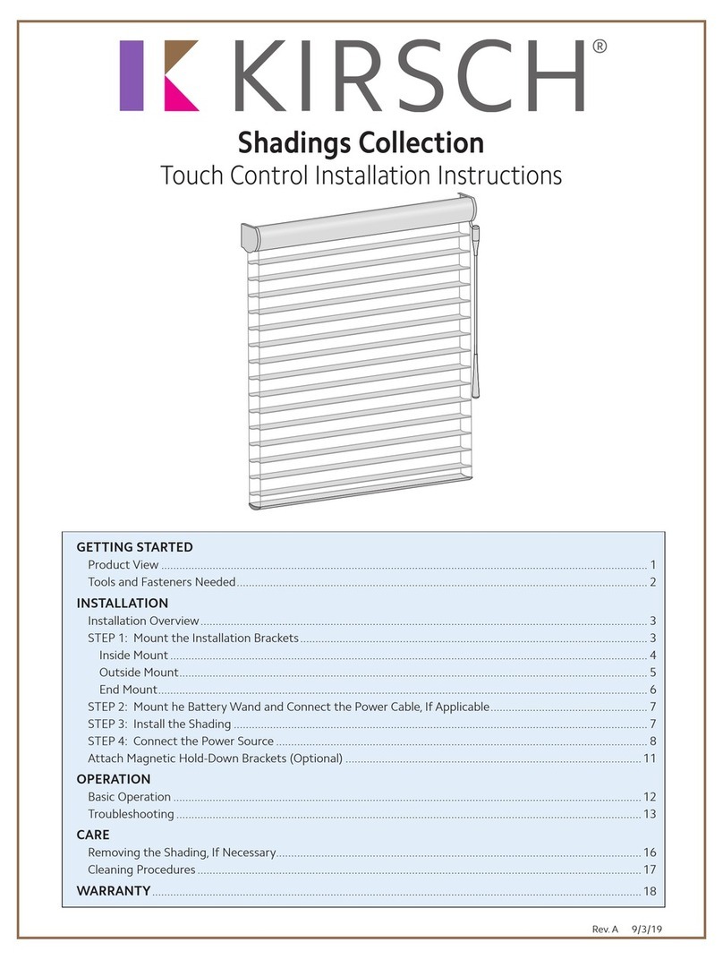 Kirsch Shadings Series User manual Kirsch Shadings Series User manual