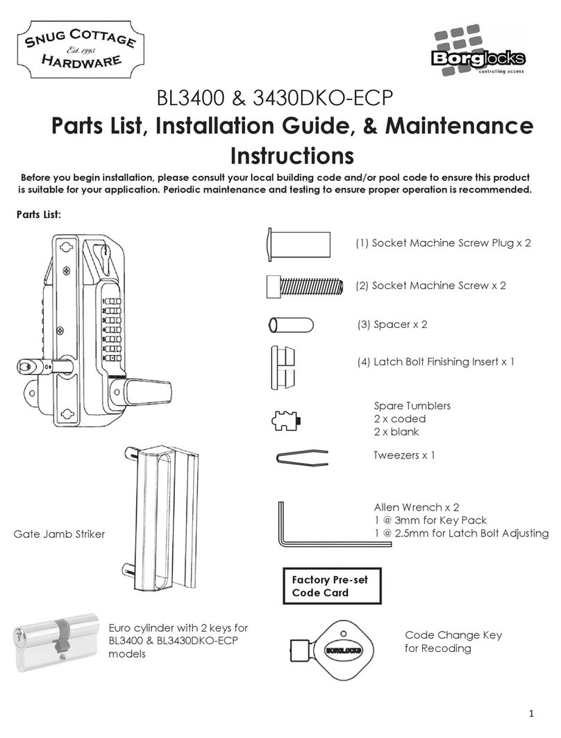 Snug Cottage Hardware Borglocks BL3400 installation guide