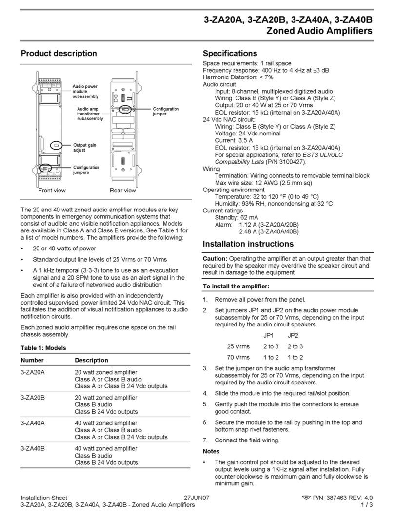 Edwards 3-ZA20A Installation sheet