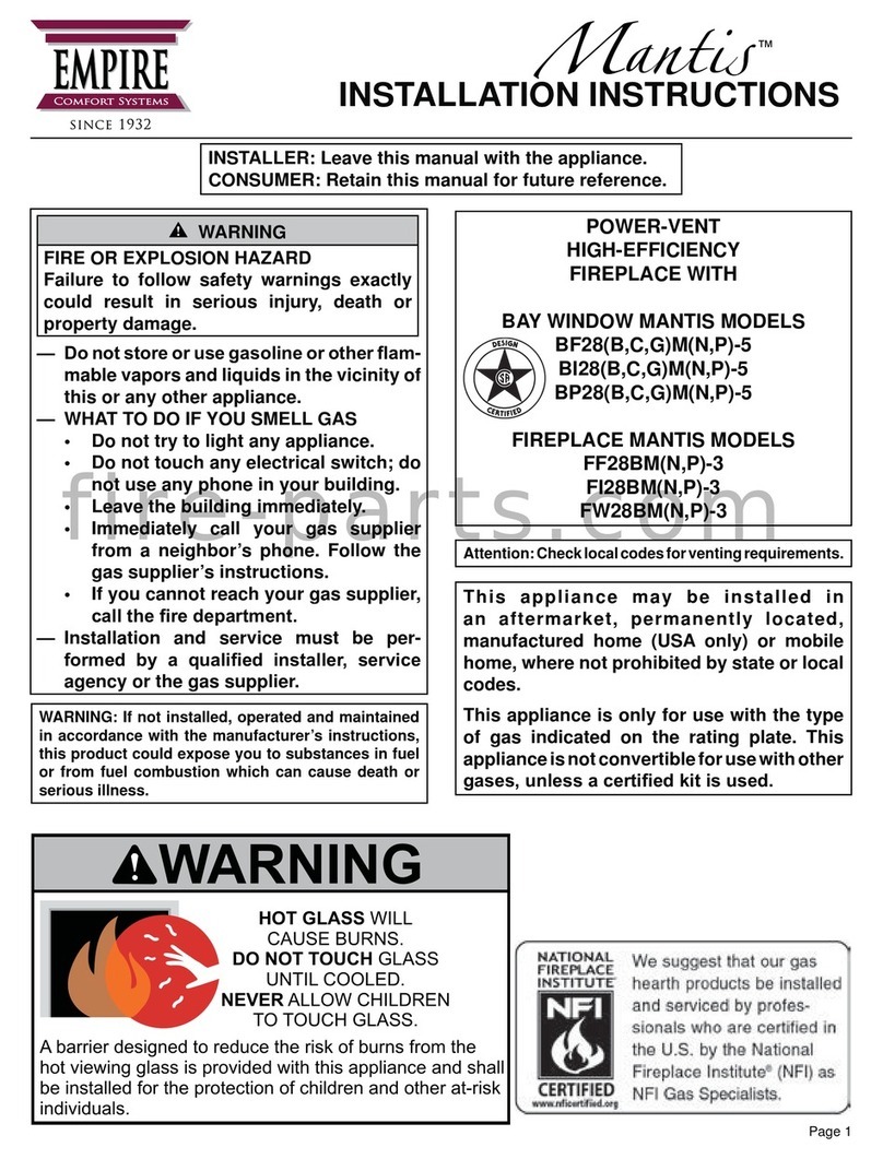 Empire Comfort Systems Mantis Series installation instructions