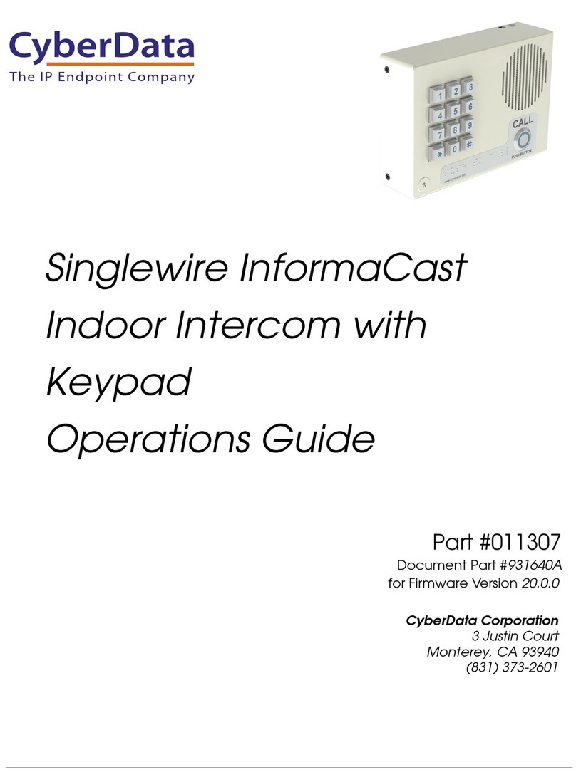 CyberData 11307 Operation guide
