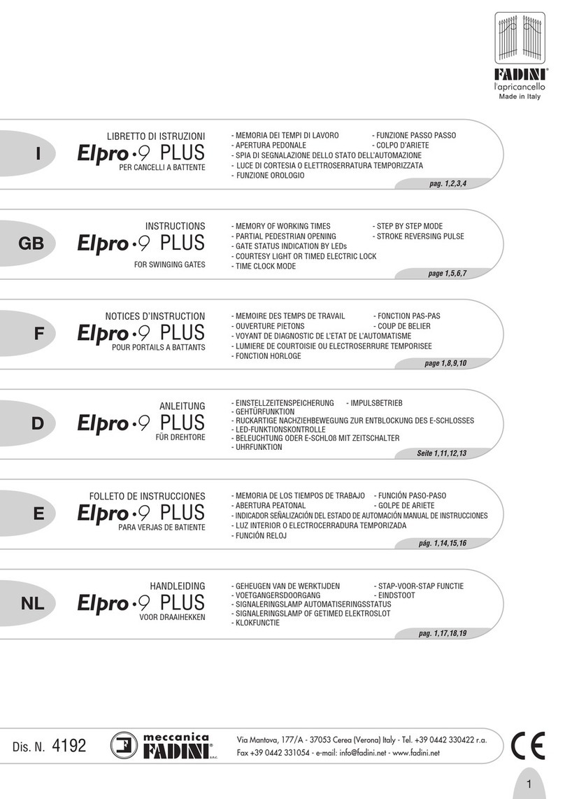 fadini Elpro 9 Plus instructions