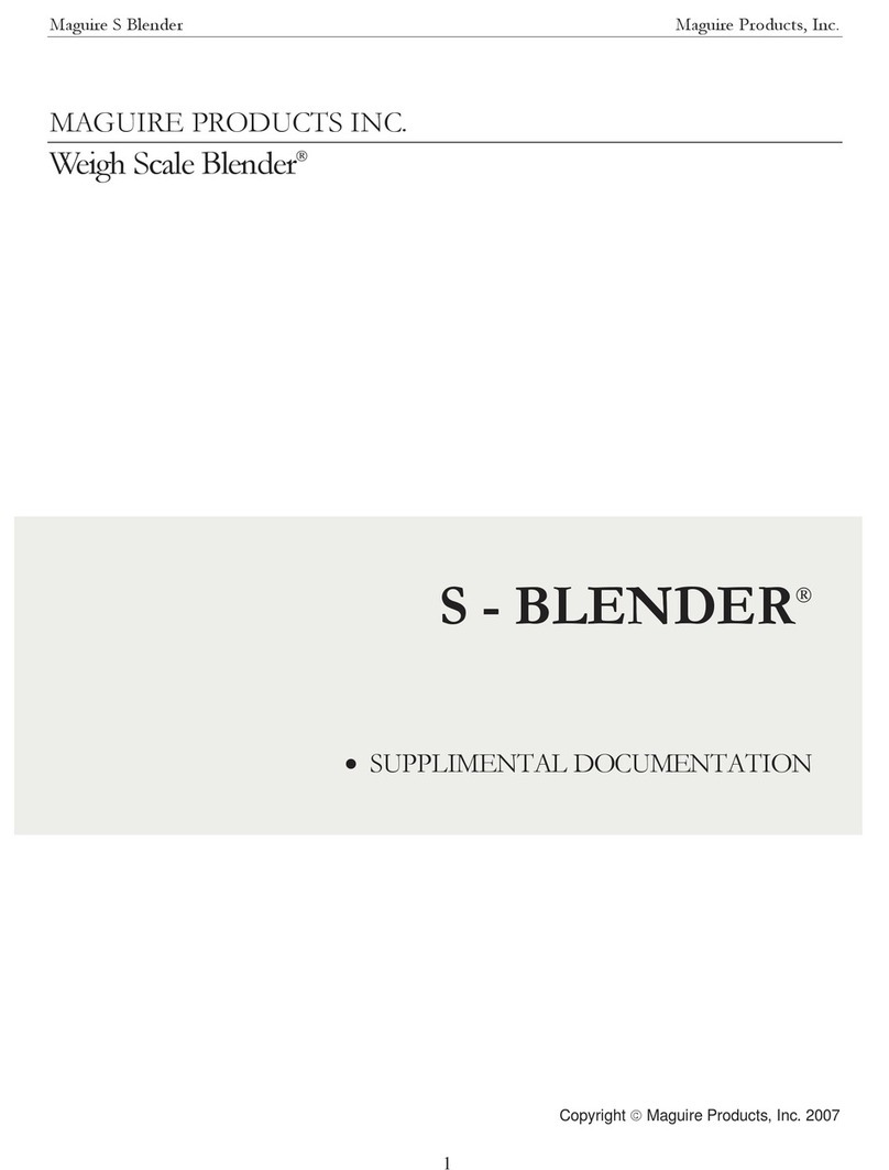 Maguire Products S-BLENDER SUPPLIMENTAL DOCUMENTATION