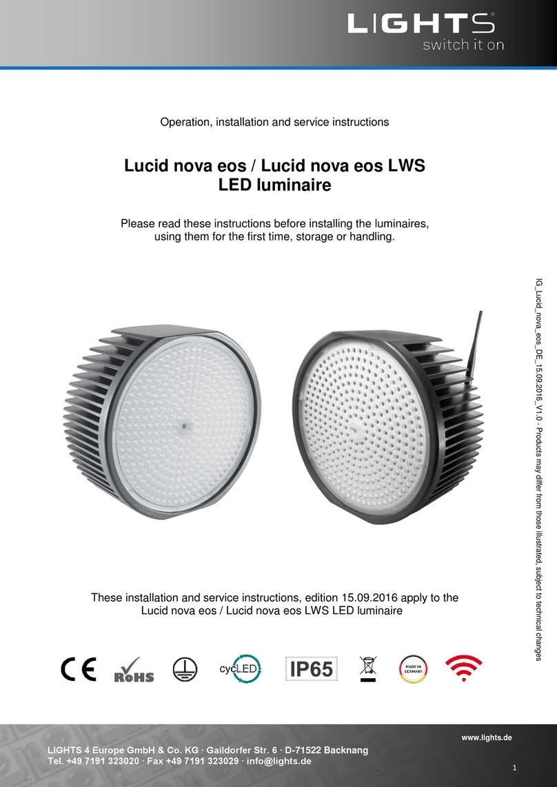 LIGHTS 4 Europe Lucid nova eos Operation, installation and service instructions