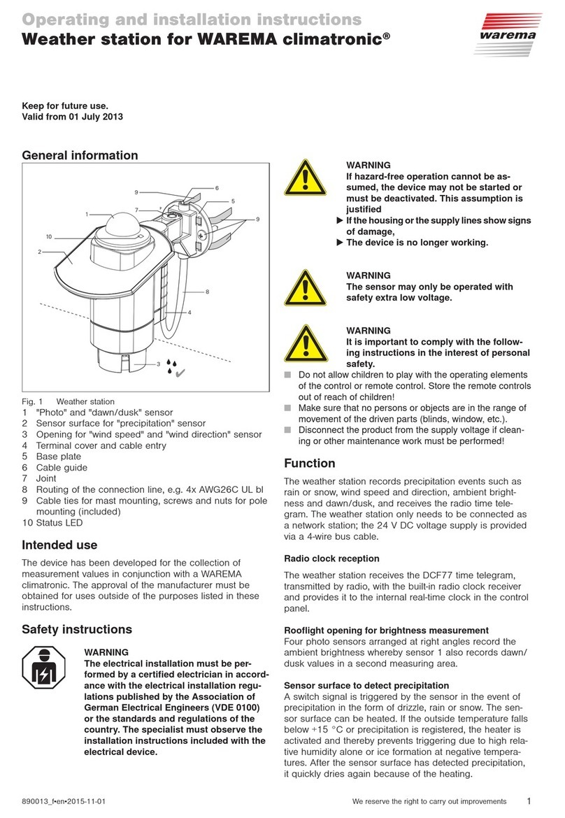 WAREMA Weather station Operating and installation instructions