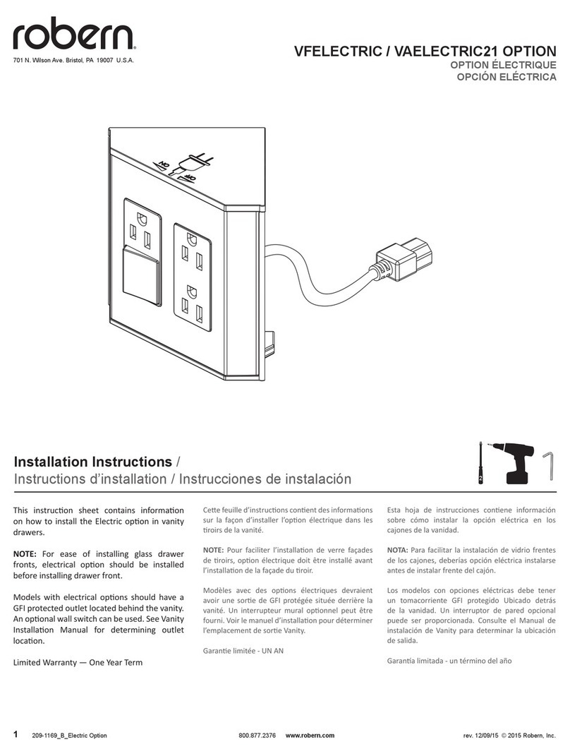 Robern VFELECTRIC installation instructions