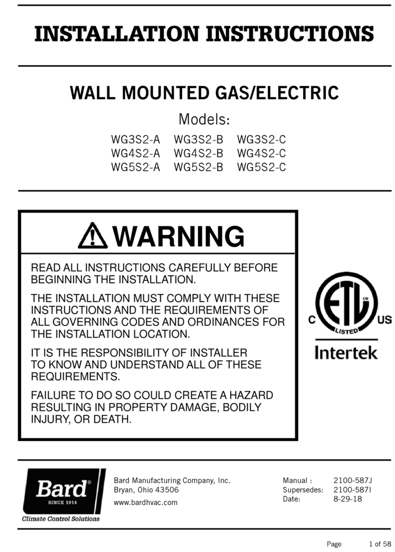 Bard WG Series User manual