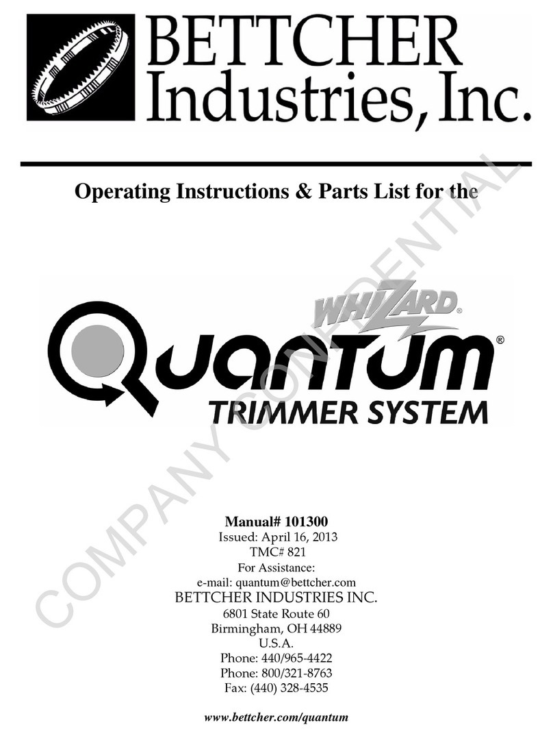 BETTCHER INDUSTRIES Whizard Quantum Series Operating instructions & parts list