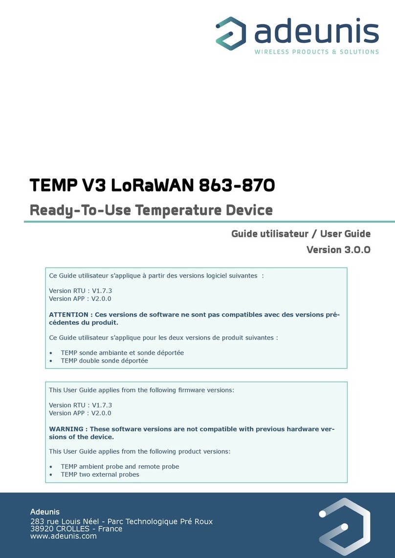 Adeunis RF TEMP V3 LoRaWAN User manual