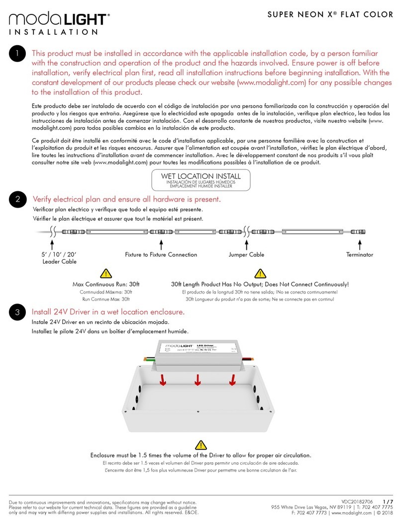 Moda Light SUPER NEON X installation instructions