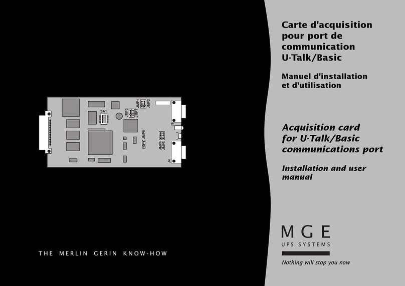 MGE UPS Systems U-Talk/Basic Acquisition Card Installation and user manual