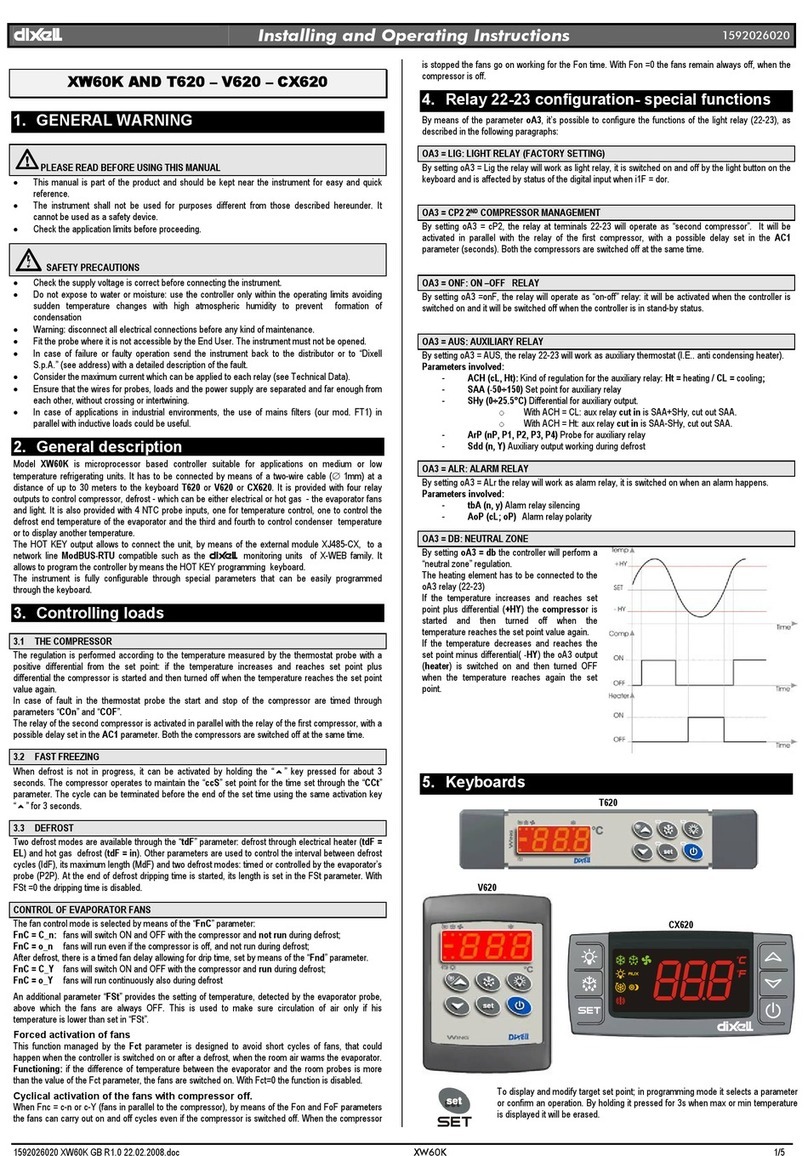dixell XW60K Wiring diagram