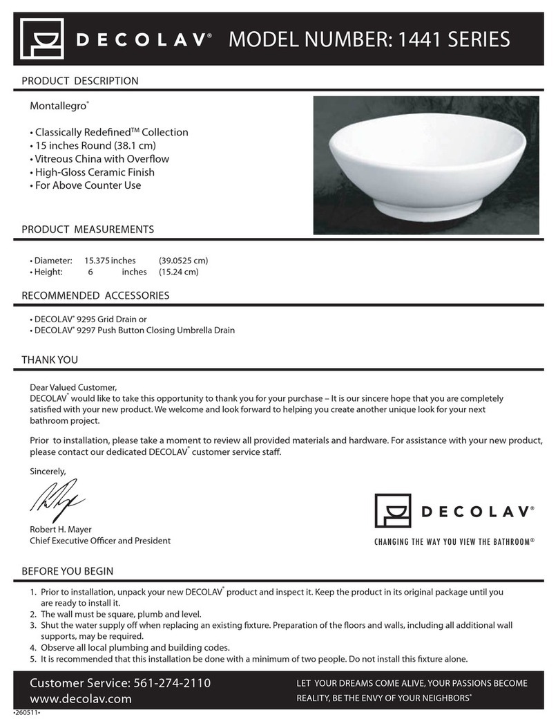 Decolav 1441 Series manual