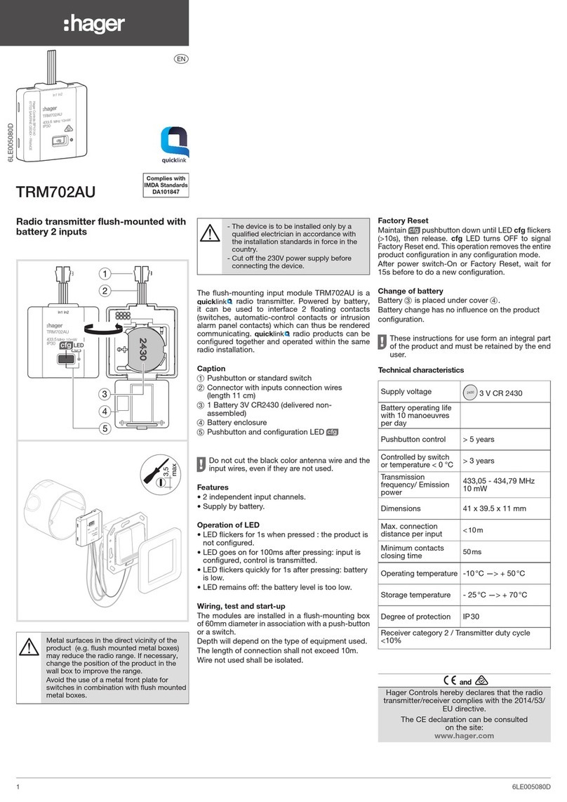 hager TRM702AU manual