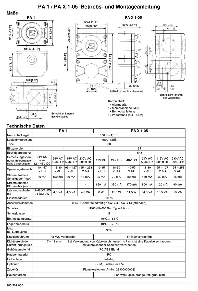 Pfannenberg PA X 1-05 Operating and installation instruction