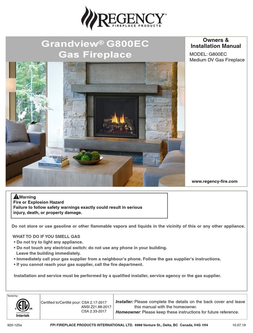Regency Grandview G800EC Series Owners & installation manual Regency Grandview G800EC Series Owners & installation manual